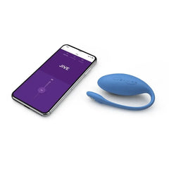 We-Vibe Jive egg vibrator beside smartphone displaying the We-Connect app control interface