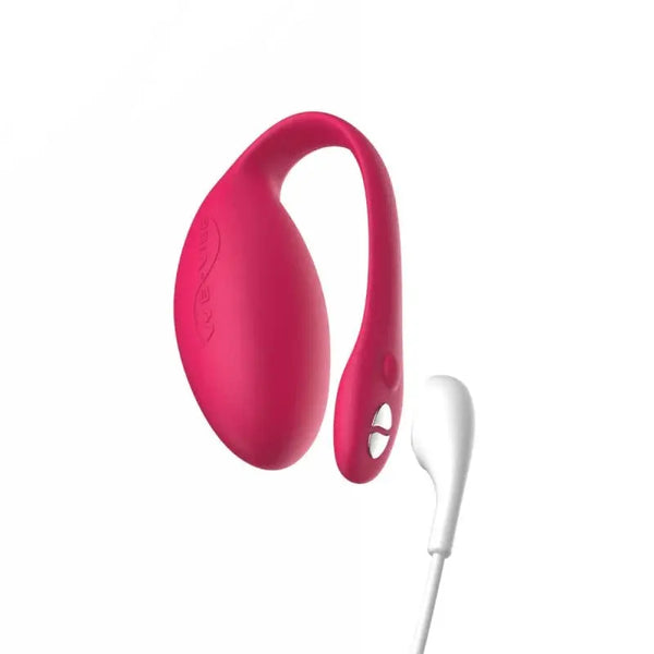 We-Vibe Jive vibrator connected to white magnetic USB charging cable, showing charging port location