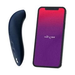 We-Vibe Melt beside a smartphone displaying the We-Vibe app for wireless control