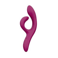 We-Vibe Nova 2 fuchsia rabbit vibrator displaying curved shaft and flexible clitoral arm