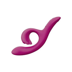 We-Vibe Nova 2 in fuchsia shown from side angle highlighting spiral clitoral arm curvature
