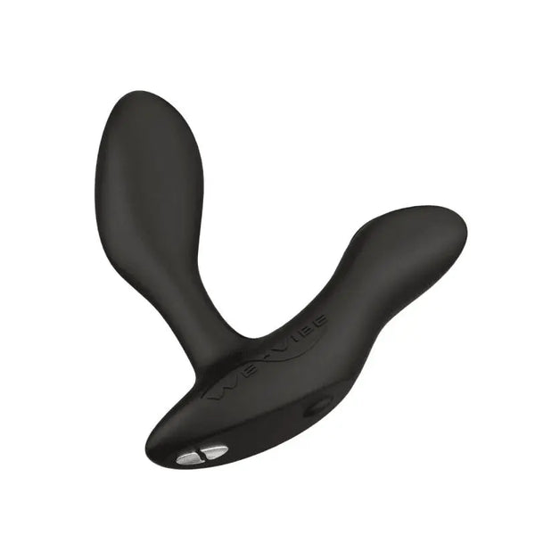 We-Vibe Vector+ prostate massager in black body-safe silicone, front hero view