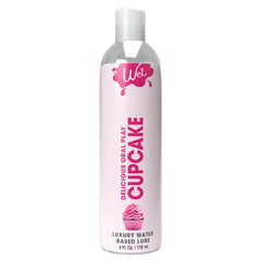 Wet Desserts Frosted Cupcake Lubricant in a slim pink 4 fl oz water-based formula bottle