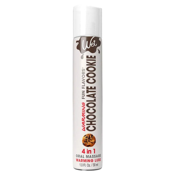 Wet Fun Flavors Chocolate Cookie warming lubricant in a slim 30ml bottle