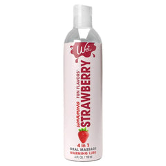 Wet Fun Flavors Strawberry warming lubricant in a slim 4 fl oz clear bottle