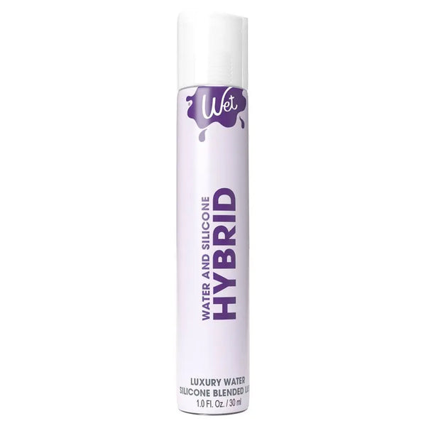 Wet Hybrid Luxury Lubricant in a slim lavender tube with white cap, 1 fl oz