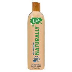 Wet Naturally Organic Lubricant 4 fl oz bottle with aloe vera base and wood-tone cap