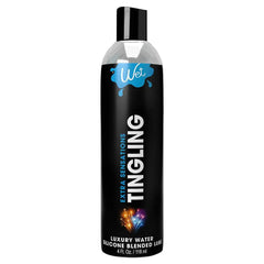 Wet Tingling Lubricant 4 fl oz black bottle with teal logo and fireworks design