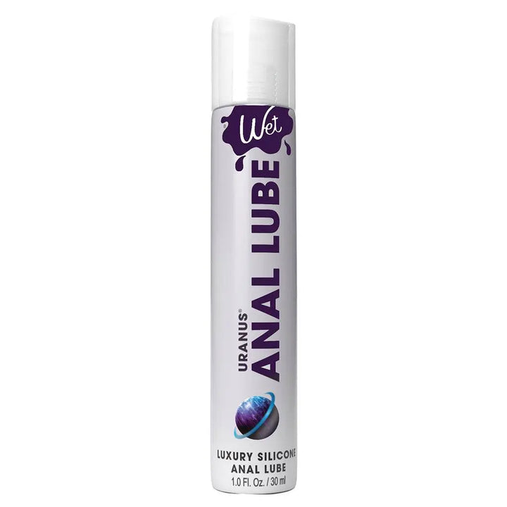 Wet Uranus Anal Lube 30ml slim silicone formula bottle with purple planet logo