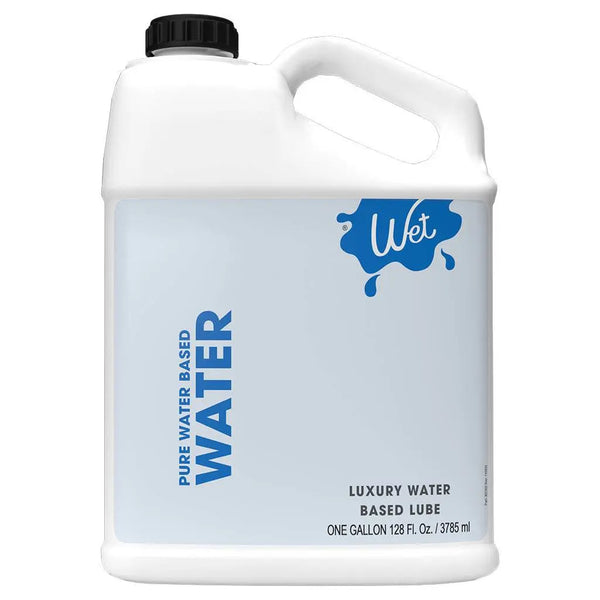 Wet Water Based Lubricant in a one-gallon white jug with black screw cap and handle
