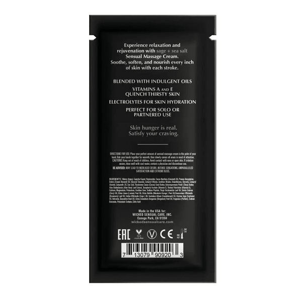 Wicked - Sage + Sea Salt Sensual Massage Cream 0.34 oz - Dreamy Desire
