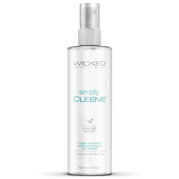 Wicked Simply Cleene antibacterial toy spray bottle with olive leaf extract, 4 oz clear pump