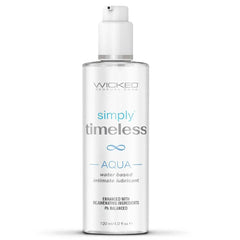 Wicked Simply Timeless Aqua water-based lubricant, 4 oz clear pump bottle