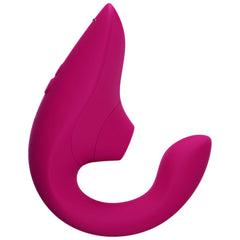 Womanizer Blend in vibrant pink showing curved G-spot arm and clitoral stimulator head