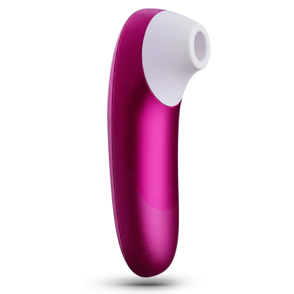 Womanizer Pro clitoral stimulator in vibrant pink metallic finish with white silicone head
