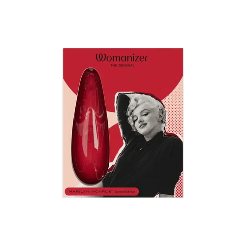 Womanizer Classic 2 Marilyn Monroe Edition in vivid red shown in retail packaging