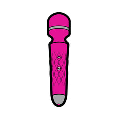 Wood Rocket pink mini wand massager enamel pin with detailed handle design and rounded head
