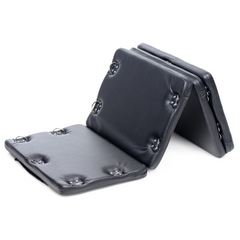 XL Bondage Board partially folded showing hinge between padded panels and D-ring attachment hardware