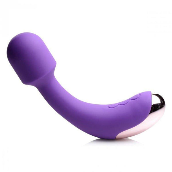 XR LLC 50X Silicone G-Spot Wand in purple with curved shaft and rounded head