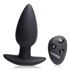 XR LLC Whisperz voice-activated vibrating butt plug in black silicone with wireless remote