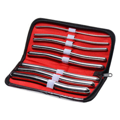 KI Hegar Urethral Sound Set – 8 double-ended chrome-plated sounds in a velvet-lined case