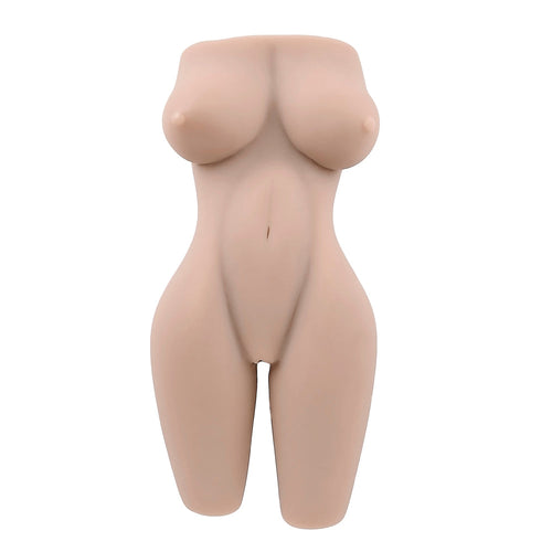 Zero Tolerance Body Language light-skin tone torso stroker, front view, realistic curved silhouette