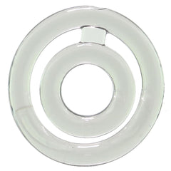 Zero Tolerance Bullseye clear double-loop cock ring, front view showing concentric ring design