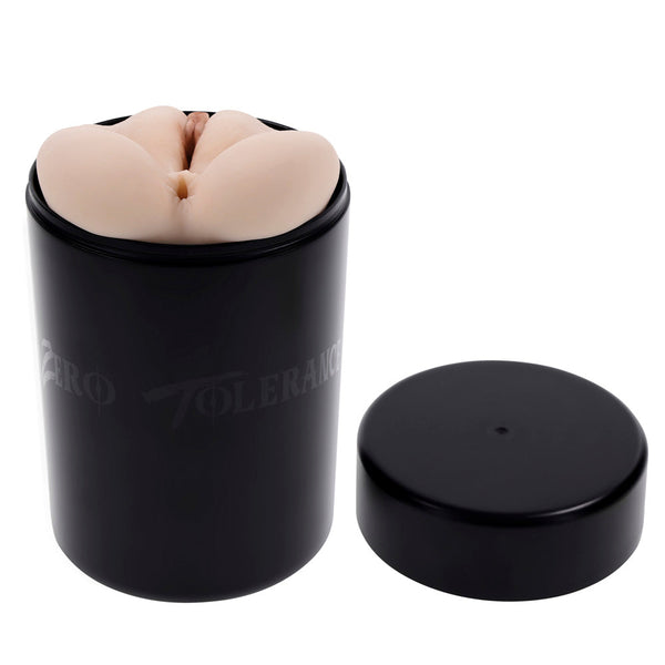 Zero Tolerance Riley Reid dual-entry stroker in black canister with lid removed