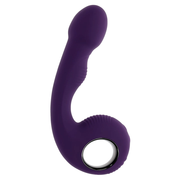 Zero Tolerance Rip Curl purple silicone G-spot vibrator with curved shaft and ring base