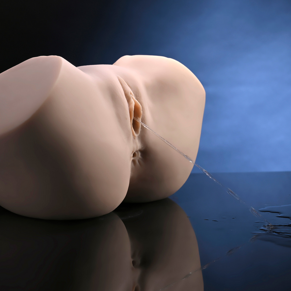 Zero Tolerance Sasha Grey Squirting Stroker displayed against a dramatic blue-lit background showing squirt function