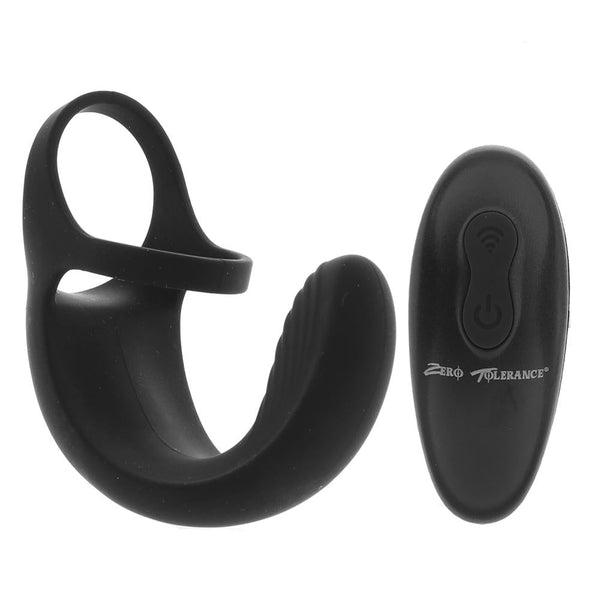 Zero Tolerance Vibrating Ball Cradle black silicone cock ring with wireless remote control