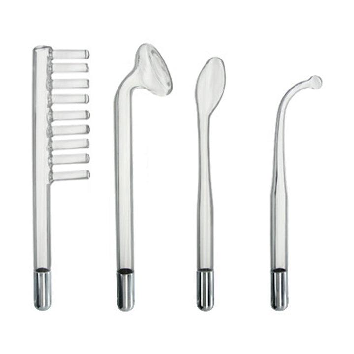 Zeus Twilight Wand four clear glass attachments: comb, mushroom, spoon, and curved tip