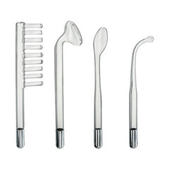 Zeus Twilight Wand four clear glass attachments: comb, mushroom, spoon, and curved tip